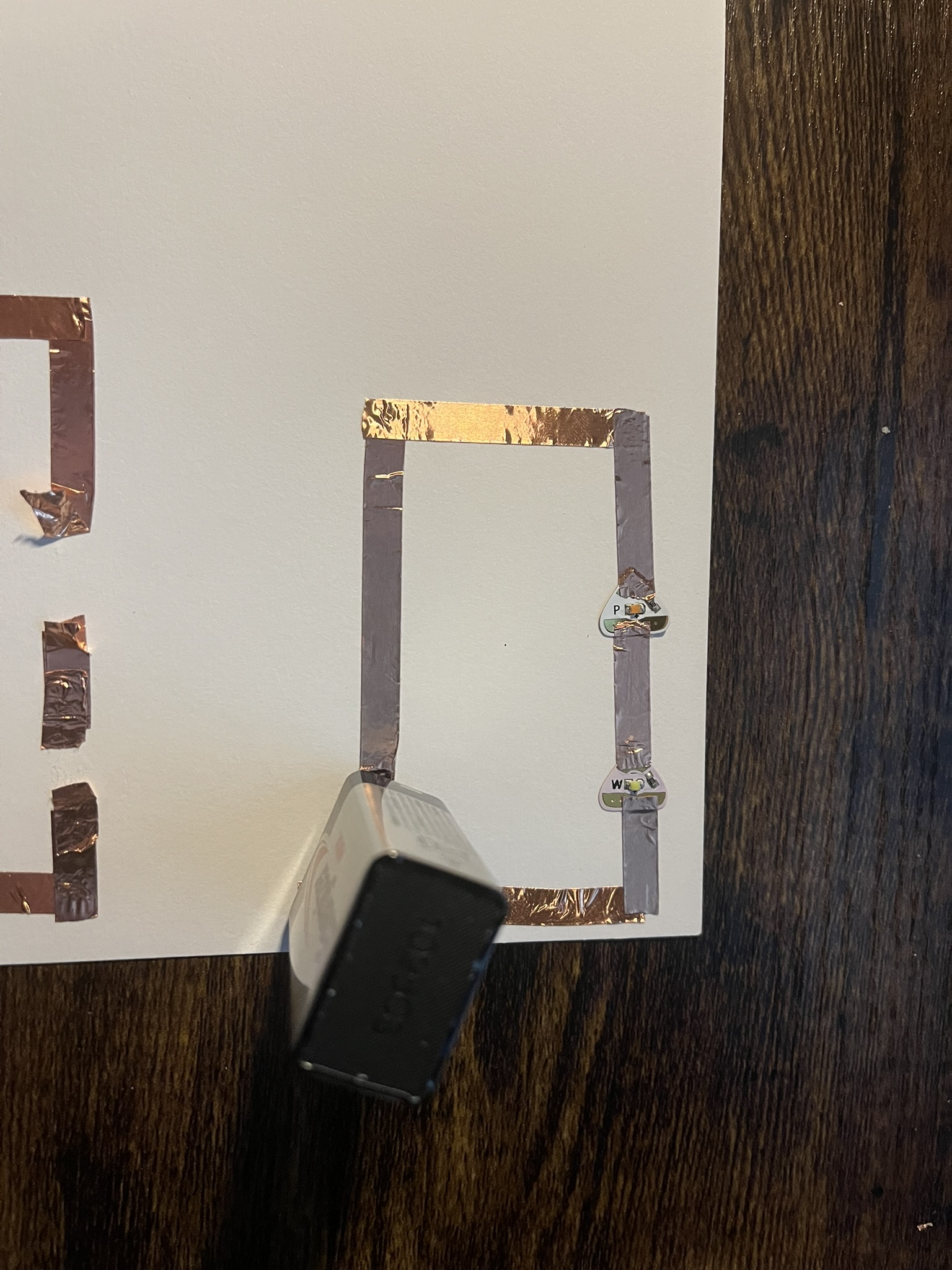 There were a lot of failed circuits in the process of remembering how to construct them and learning how to best utilize the copper tape.