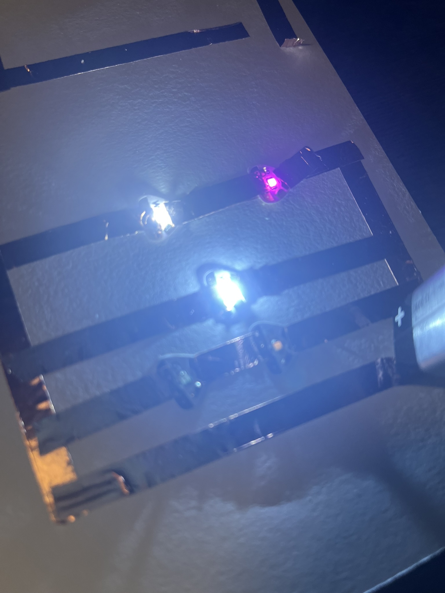 In order to make very basic circuits I spent a lot of time experimenting with series, parallel, and simple circuits using copper tape.