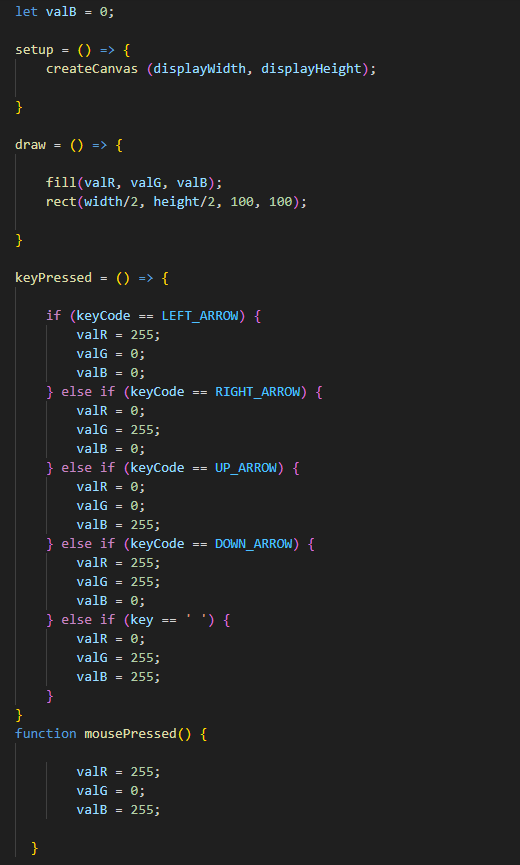 I really liked playing with the example code for this project and kept iterating changing values.