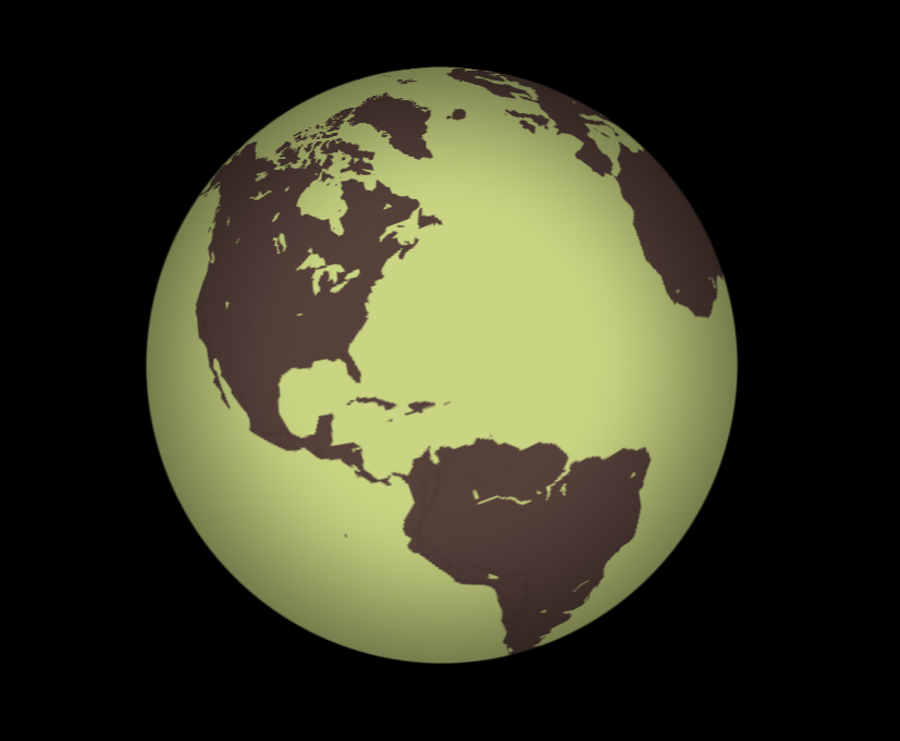 The whole globe looks very strange in other colours honestly, quite strange.